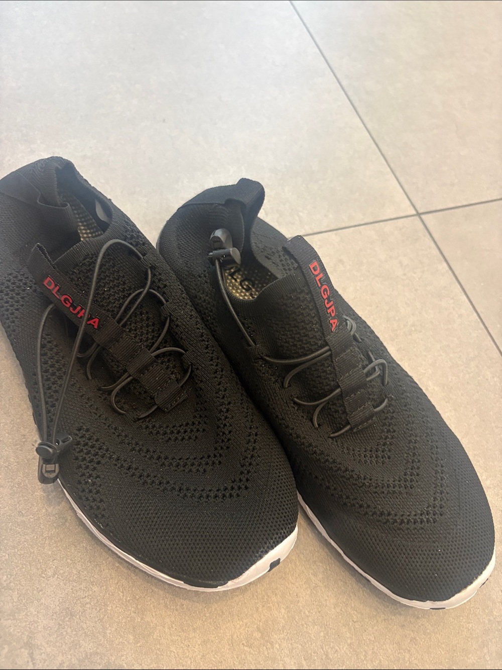 Black Knit Men’s Slip-On Athletic Shoes